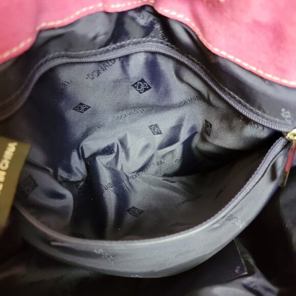 👜 Donald J Pliner Pink Faux Suede Drawstring Shoulder Bag - Picture 12 of 15